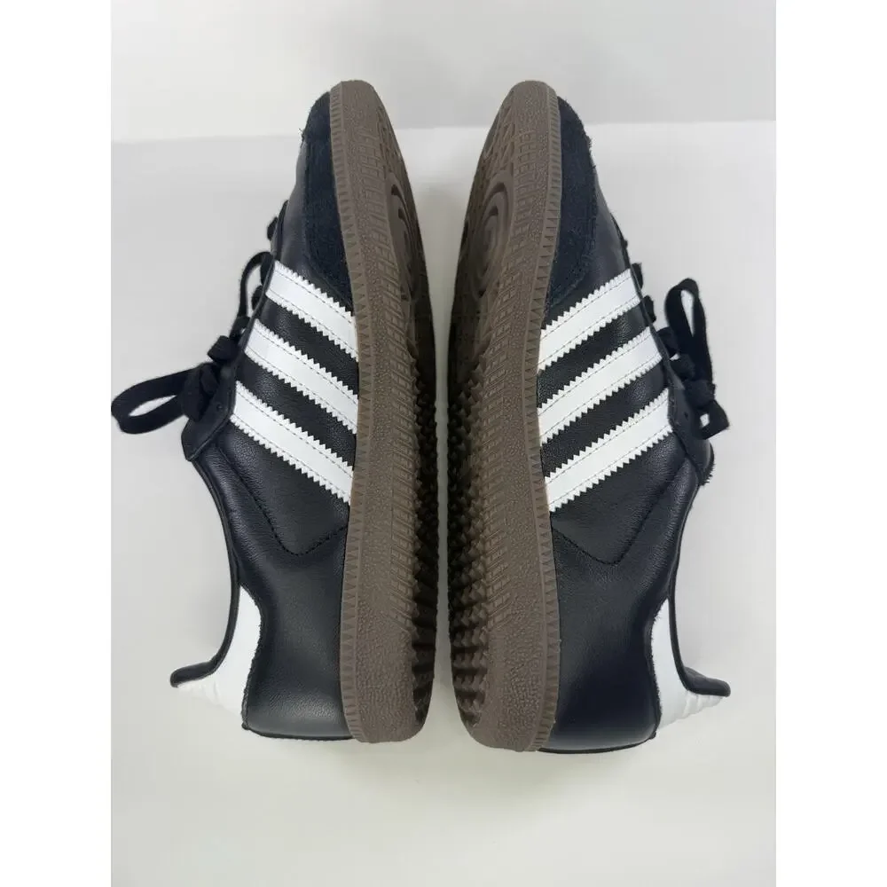 adidas Samba Black/White Low Top Lace-Up Sneakers Rubber Outsole Striped
